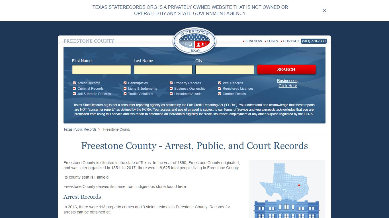 Freestone County - Arrest, Public, and Court Records