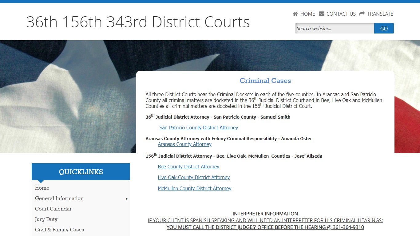 36th 156th 343rd District Courts - Freestone County, Texas