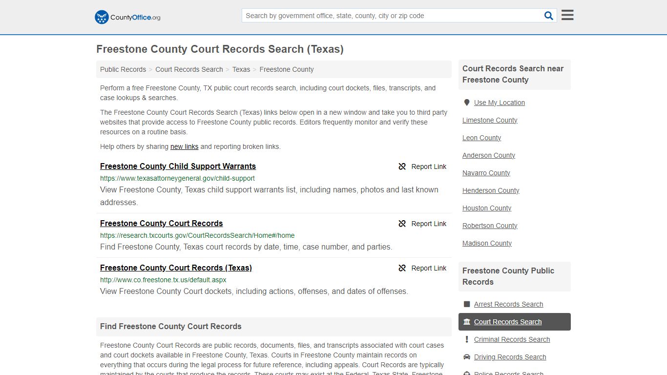 Court Records Search - Freestone County, TX (Adoptions, Criminal, Child ...