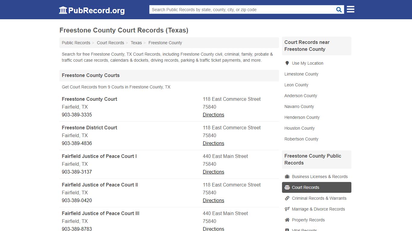 Free Freestone County Court Records (Texas Court Records) - PubRecord.org