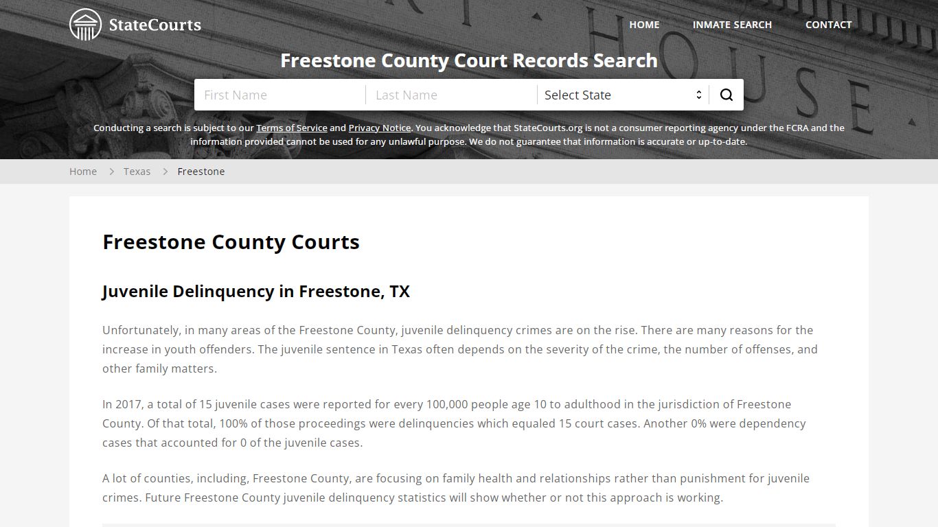 Freestone County, TX Courts - Records & Cases - StateCourts